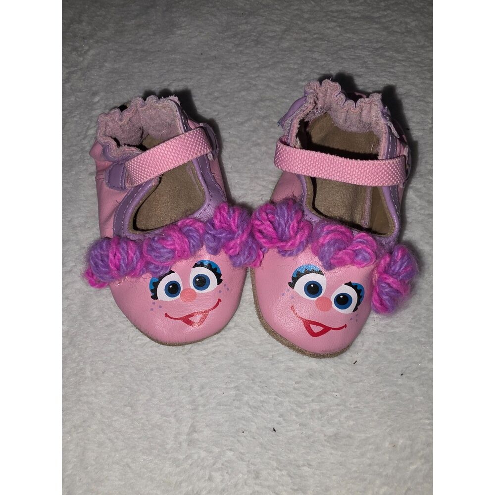 Sesame Street Abby Cadabby Pink Leather Baby Shoes 6-12M